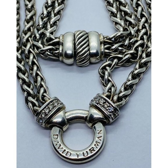 DAVID YURMAN Double Wheat Chain Necklace/ Diamonds - Picture 1 of 13